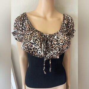 Bebe Leopard Print Women's Top